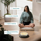 Homedics 11" Drift Sandscape - Zen Garden, Smart LED Lighting & Wi-Fi Enabled (Cream) - three thousand
