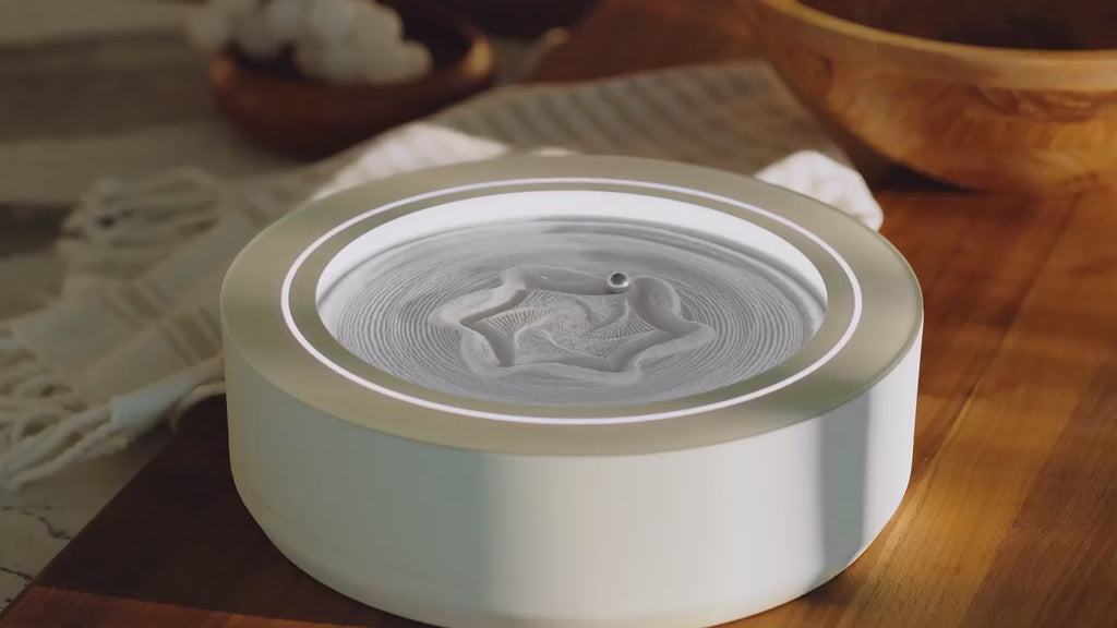 Homedics 11" Drift Sandscape - Zen Garden, Smart LED Lighting & Wi-Fi Enabled (Cream)