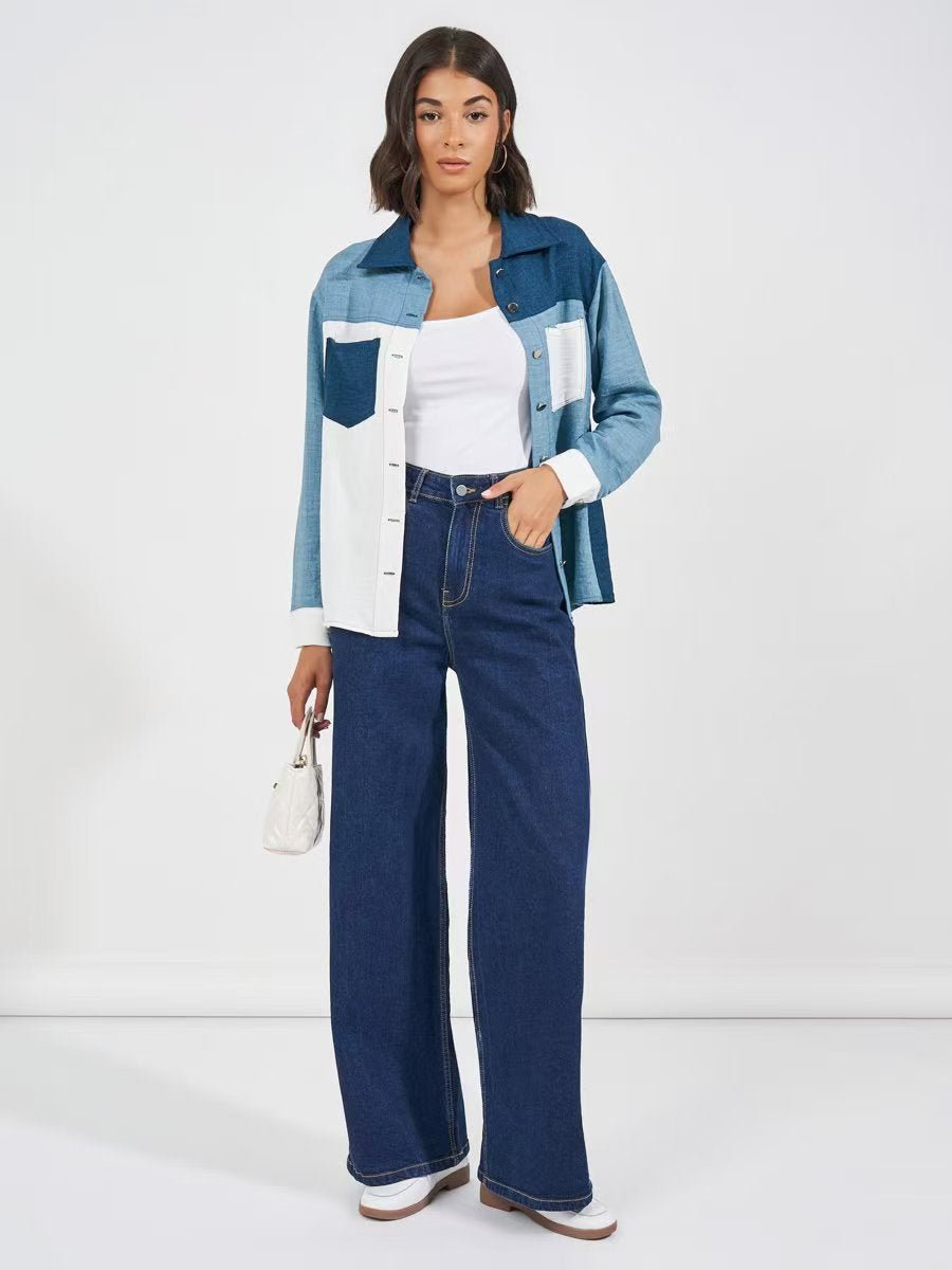 Women's Button - Up Shirt Long Shirt - three thousand