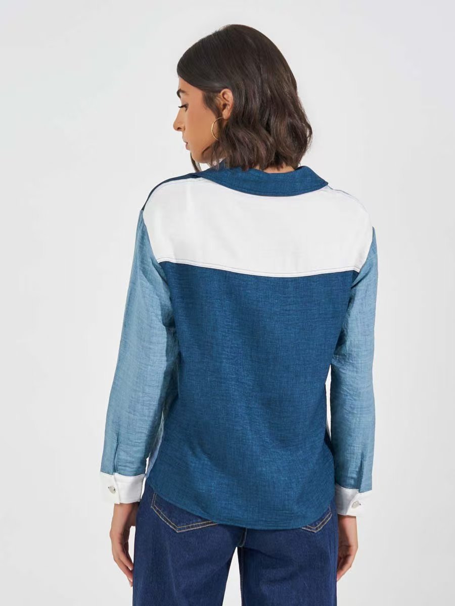 Women's Button - Up Shirt Long Shirt - three thousand